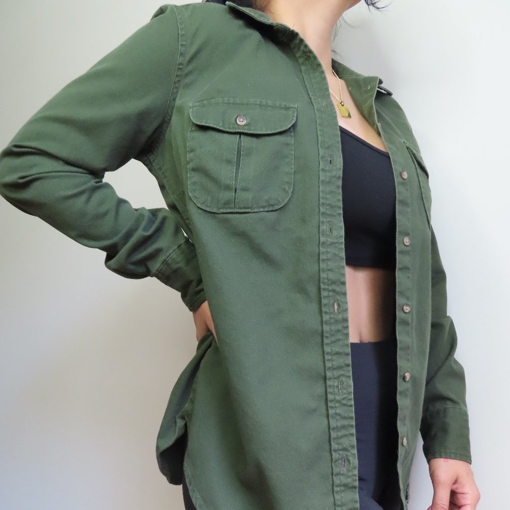 Military Green Chino Button Up